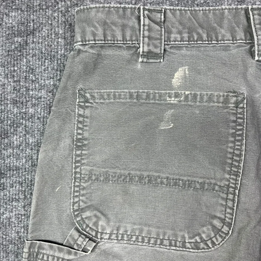 Carhartt Dungaree Carpenter Pants Men's Gray Pockets Relaxed Workwear‎ - 32X28.5